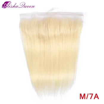 

Aisha Queen Brazilian Straight 613 Blond 13x4 Lace Frontal Medium Ratio Non-Remy Ear to Ear Human Hair Frontal Can be dyed 8-20"
