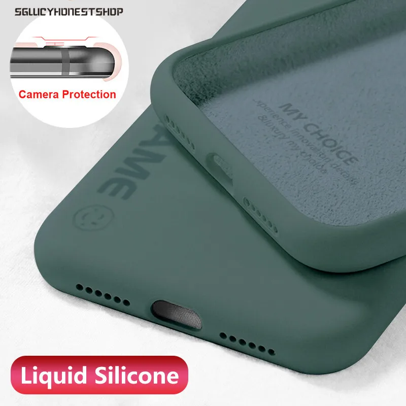 Для iPhone 11 Pro Max чехол жидкий силиконовый мягкий для телефона с надписью Чехлы SE 2020