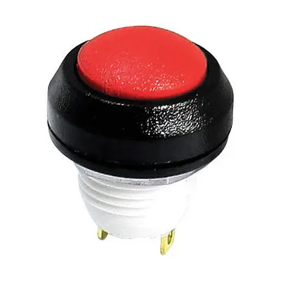 

11mm Thread SPST 1NO 2 Pins Red Waterproof Momentary Push Button Switch 24V 3A