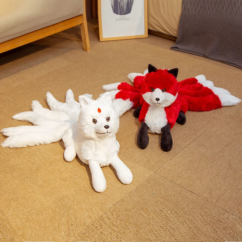 1pc Lifelike Nine Tails Fox Plush Toys Stuffed Animal Nine-Tailed