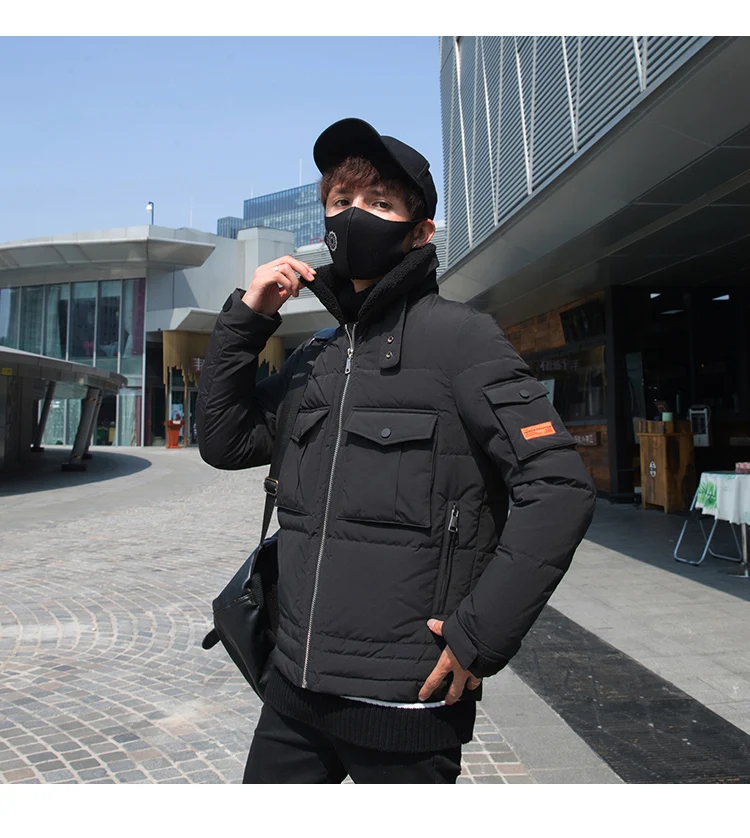 Parka Men Coats Winter Jacket Men Thicken Warm Berber Fleece Collar Outwear Coat Men Clothing Casual Pocket Men Coat