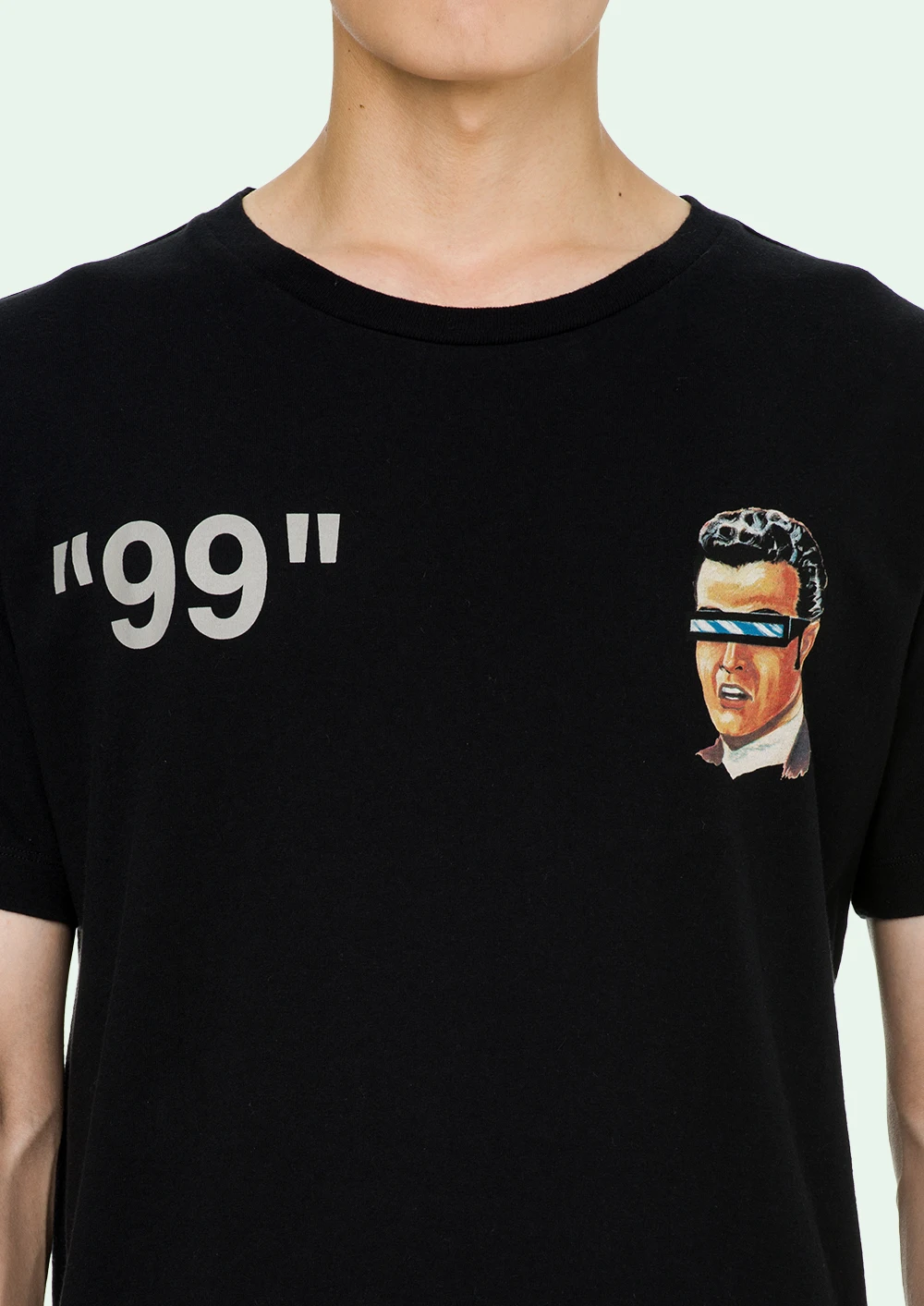 19ss Off-White OW "99" зеленый эльф мужчины/женщины унисекс пара влюбленных моделей хлопок Мода Повседневная круглый вырез короткий рукав Футболка