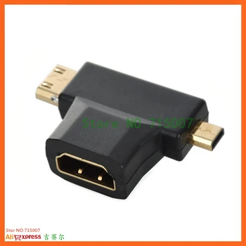 

Mini 3 in 1 Micro HDMI Male to Female HDMI 1.4 Cable Adapter Converters for phone camera Card Readers