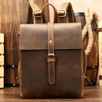 

Mini Backpack Women Genuine Leather Shoulder Bag Pack for Teenager School Back Pack Men Crazy Retro Backpacks Travel Bag mochila