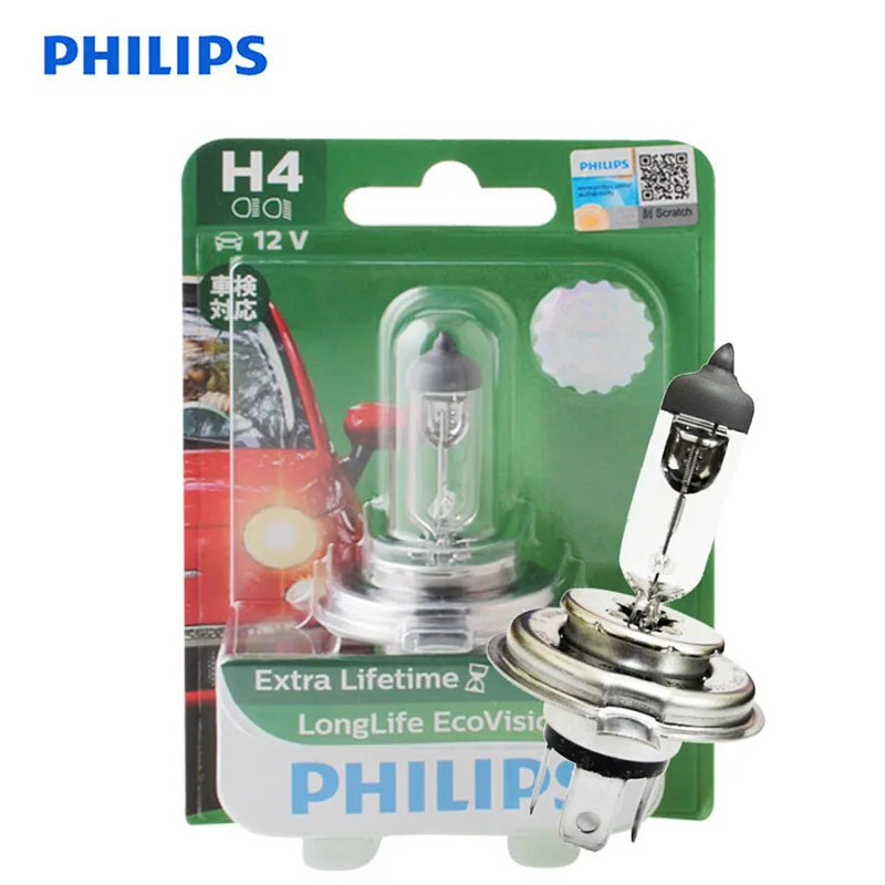Philips LongLife Eco Vision H4 9003 12 в 60/55 Вт P43t 12342LLECOB1 автомобильный Галогеновый головной