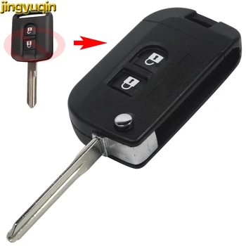 

jingyuqin 2 Buttons Flip Folding Remote Car Key Shell Case Cover Replacement For Nissan Note Navara Qashqai Micra Key Fob