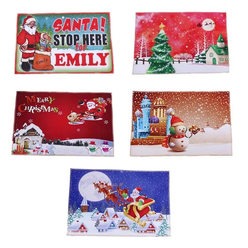 Противоскользящий коврик с рождественским рисунком для дома и снеговика