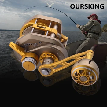 

13 2BB 6.3:1 Fishing Reel Automatic Line Guide Saltwater Boat Spinning Reel Slow Fast CNC Aluminium Full Metal Baitcasting Reel