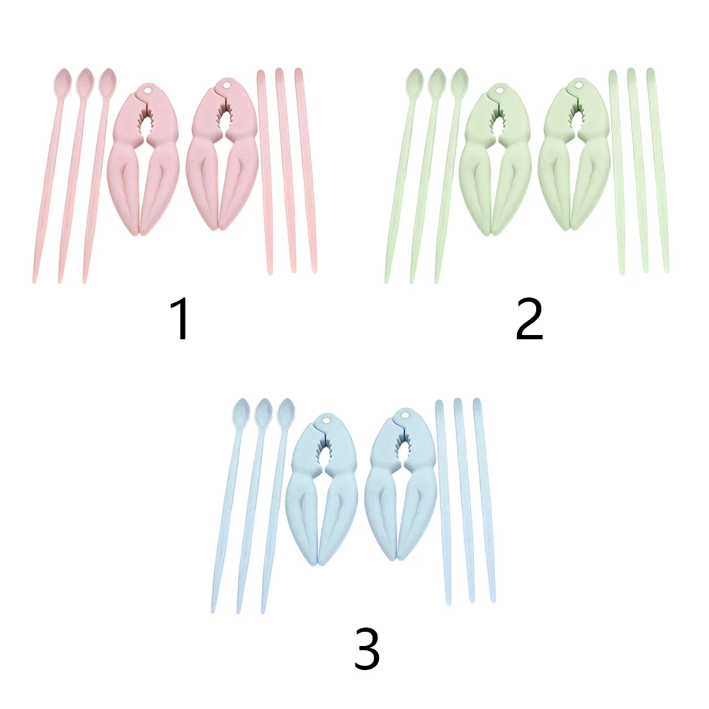 8 шт./компл. столовые Инструменты Наборы пластиковый нож для ракушек морской пищевой Инструмент Ложка Омар морская еда Краб гайка игла