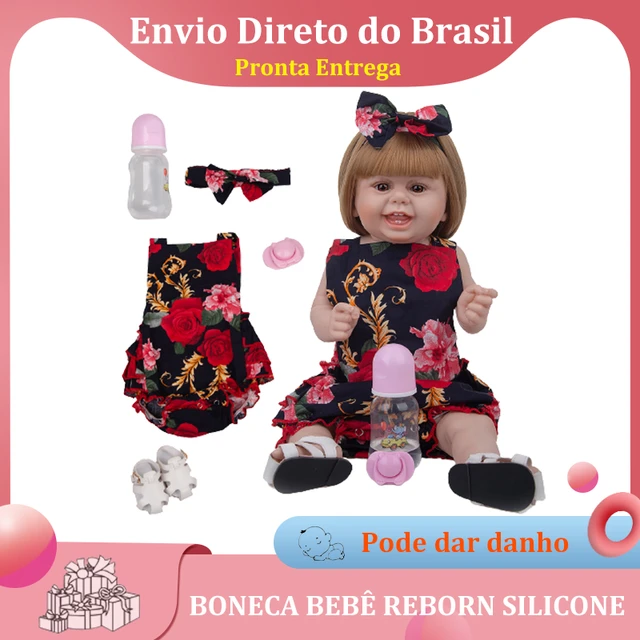 Brastoy Boneca Bebê Reborn 100% Silicone Pode Tomar Banho Princesa Rosa  55cm Enviado Do Brasil - AliExpress