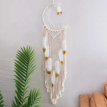 

Moon Owl Room Decor Macrame Dream Catchers Nordic Christmas Room Decoration Habitacion Baby kids Nursery Decor Wall Hanging