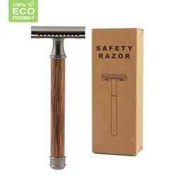HAWARD Razors For Men Or Women,Eco Razor With Long Natural Bamboo Handle,Double Edge Safety Razor, Fits All Standard Razor Blade