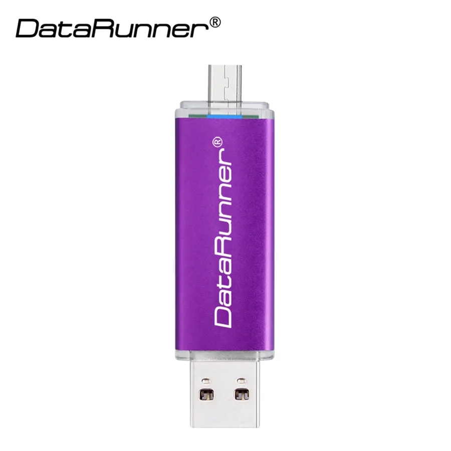 DataRunner USB 3,0 USB флеш-накопитель высокоскоростной OTG флеш-накопитель 16 ГБ 32 ГБ 64 Гб 128 ГБ 256 ГБ Флешка USB флешка 3,0 диск памяти - Цвет: Фиолетовый