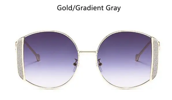 gold gray Ретро круглые розовые солнцезащитные очки для женщин, фирменный дизайн, солнцезащитные очки для женщин, сплав, зеркальные женские очки с градиентом UV400 - Цвет линз: gold gray