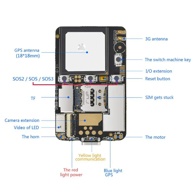 ZX808 PCBA gps трекер GSM gps Wifi LBS локатор SOS сигнализация веб-приложение отслеживание TF карта двойная система G6KC