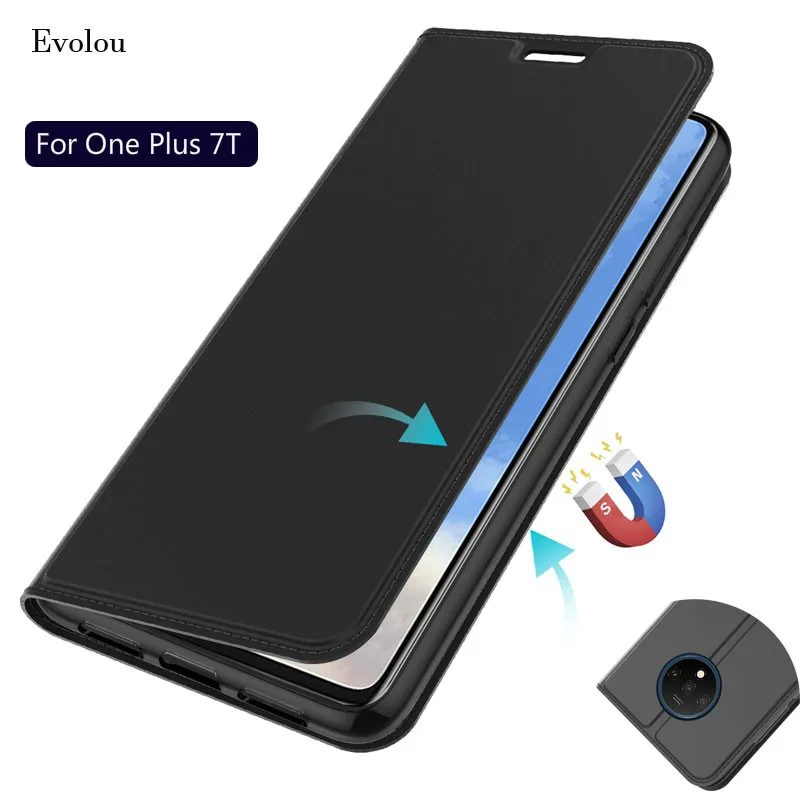 

For OnePlus 7T 7T Pro Flip Leather Magnetic Cover for Oneplus 7 7 Pro 1+7T 1+6T Slim Book Wallet Phone Case Card Slot