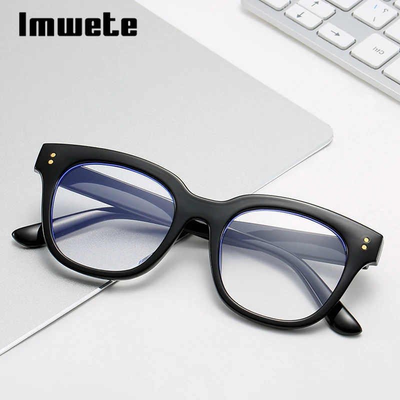 Imwete, анти-синие оптические прозрачные очки для мужчин и женщин, оправа, класс, фирменный дизайн, кошачьи глаза, оправа, фильтр, синие женские очки