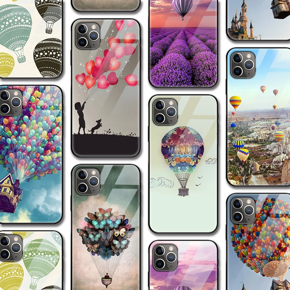 Чехол с воздушными шарами для Iphone 12 Pro чехол 11 XR XS MAX X 7 8 6 6S Plus SE 2020 из закаленного