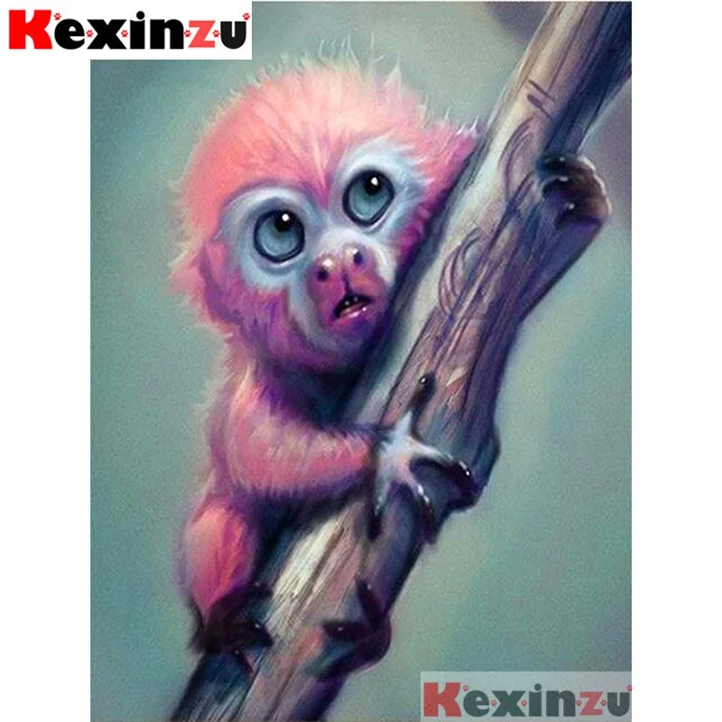 Камни в форме ромба/круглый 5d алмазная живопись-красный monkey-3d Вышивка крестом