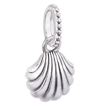 

New 925 Sterling Silver Bead Charm Vintage Cute Seashell Pendant Beads Fit Original Snake Chain Bracelet Bangle Diy Jewelry