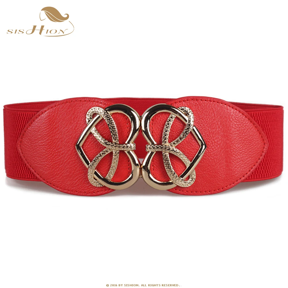SISHION Ladies Fashion Retro Decorative Waist Seal Wild Skirt Women's Elastic Belt Elastic Wide Belt SP0680
