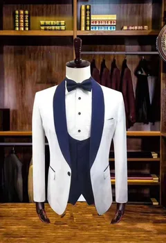 

Men Wedding Suit Slim Fit Tuxedo Groom Groomsmen Terno Masculino Suit Jacket Pants Vest 3 Pieces Set Gala Prom Party Blazer
