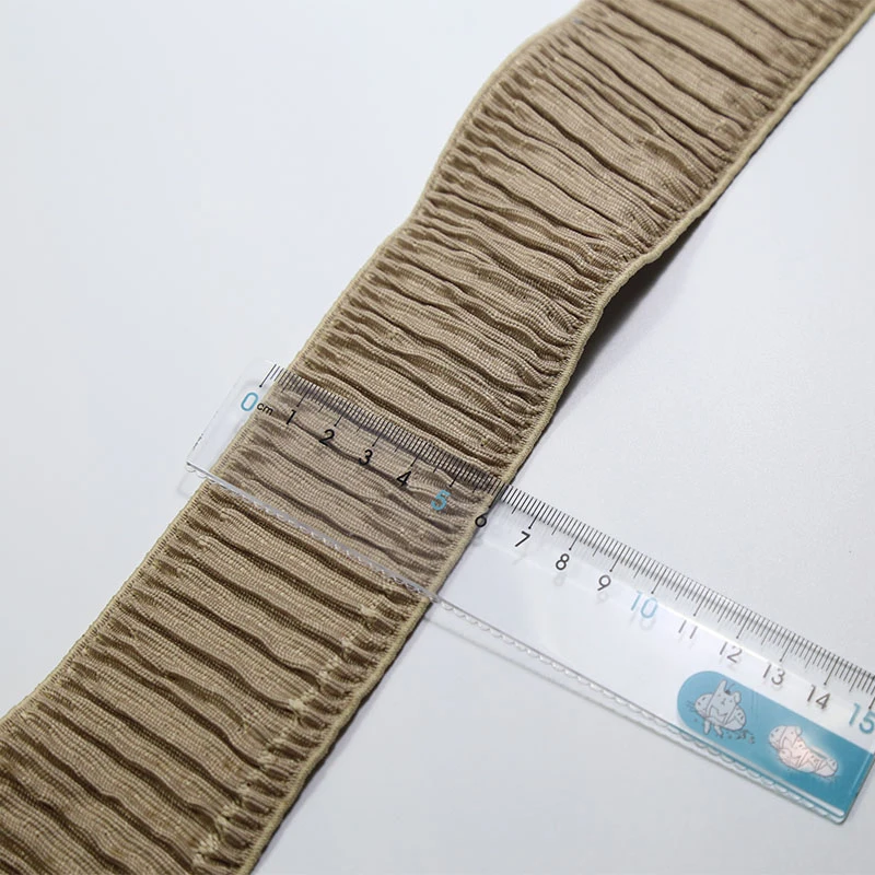 Width 6CM Dark Skin Single Side Wrinkle Skin-friendly Elastic Band DIY Clothes Bags Accessories Pants Belt Elastic Bands A0387F