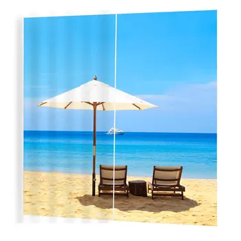 

Beach Umbrella Pattern Modern Design Curtain for Home Kitchen Living Room Bedroom Curtain for Window Decoration