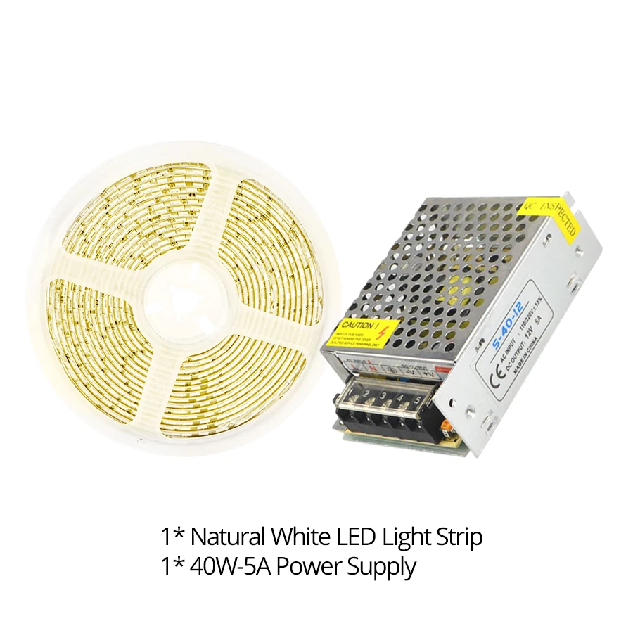 5M 600 LED 5054 LED Strip Light Waterproof DC12V Ribbon Tape Brighter Than 5050 Cold White/Warm White/Ice Blue/Red/Green/blue - Цвет: Nature White