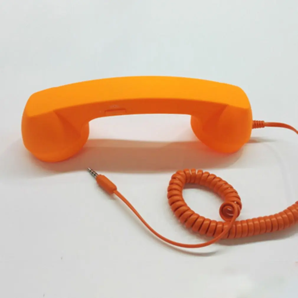 3,5 мм разъем классический телефон в ретро-стиле мини микрофон динамик телефонный звонок приемник для Iphone samsung huawei xiaomi - Цвет: orange