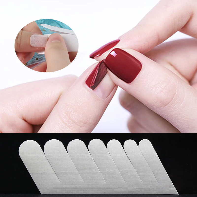 

Lidan 6pcs/lot Silk Fiberglass French Acrylic DIY Manicure Accessory for Protect Nail Form Non-Woven Silks UV Gel Building Fiber