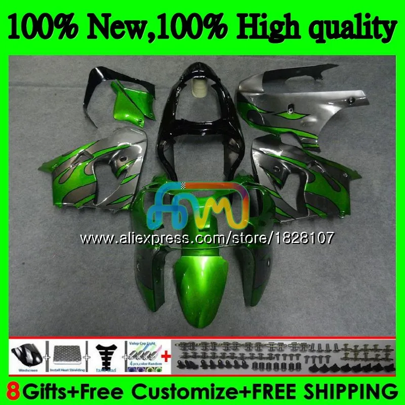 Тюнинг-пакет для KAWASAKI ZX900 ZX9 R ZX 9R 900CC ZX 9 R 900 29BS. 62 ZX-9R ZX9R 98 серый пламя 99 00 01 1998 1999 2000 2001 обтекатель - Цвет: No. 1