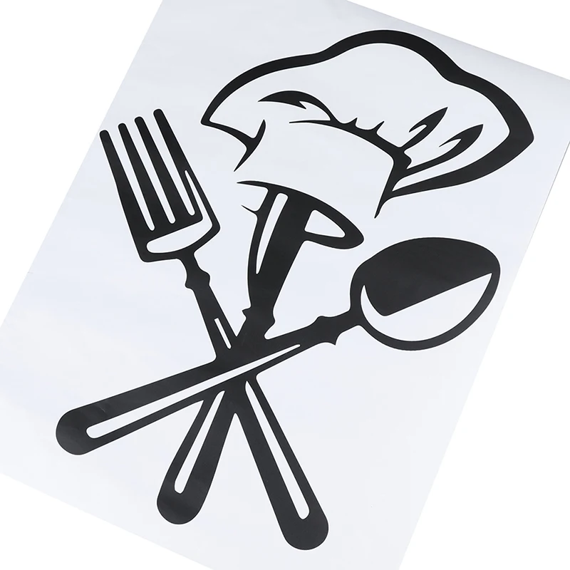 Cubiertos Tenedor SOMBRERO DE CHEF Pared Adhesivo para Cocina Restaurante Mural decalshfbj