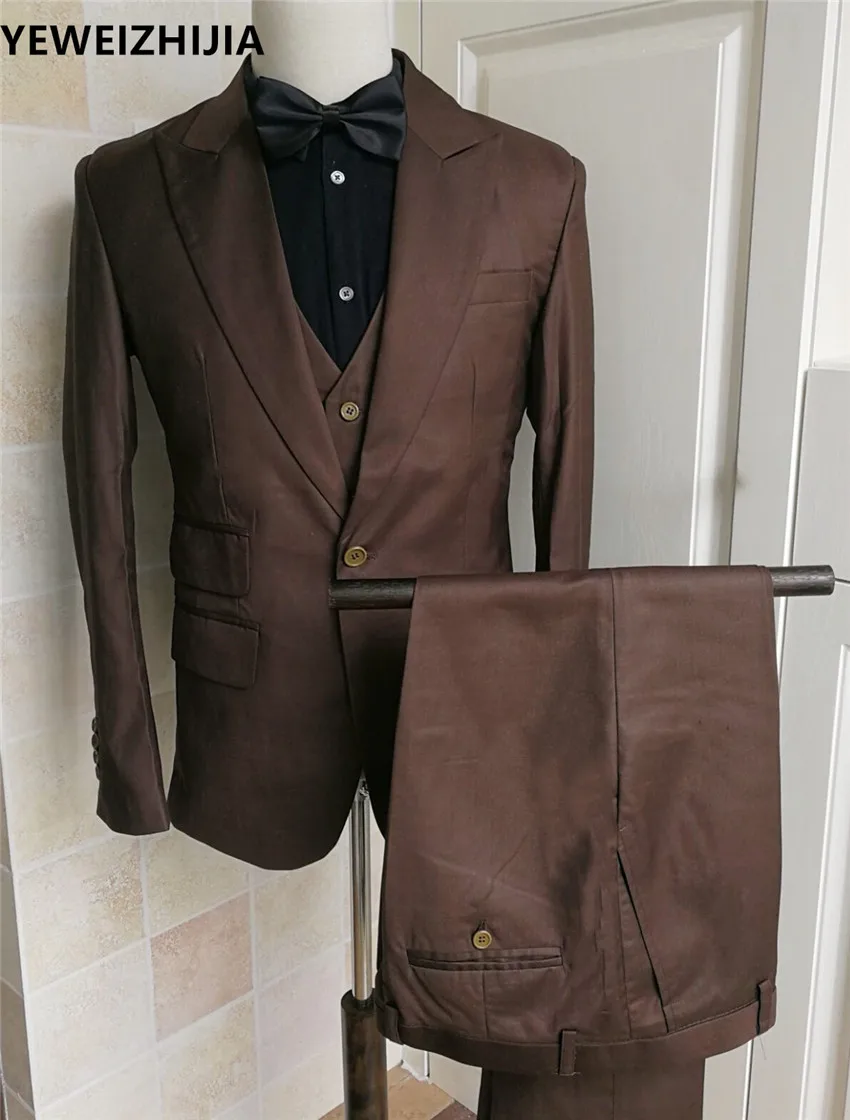 

Мужской костюм для свадебного банкета, деловой мужской костюм, костюм для смокинга, костюм для выступления, костюм для выступлений (пиджак + брюки + жилет), 2020