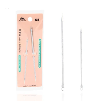 

2PCS Remover Pimple Comedo Extractor Acne Removal Needle Double Side Stainless Steel Skin Blackhead Remover Tool
