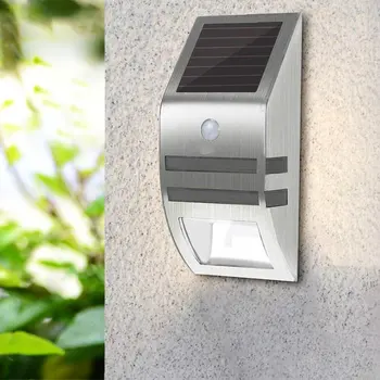 

New Stainless Steel Waterproof Motion Sensor Led Solar Light Garden Yard Outdoor Wall Lamp Pathway human body induction lamp