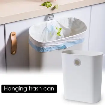 

Folding Waste Bin Kitchen Cabinet Door Hanging Trash Bin Trash Can Wall Mounted Trashcan For Bathroom Toilet Waste Storage