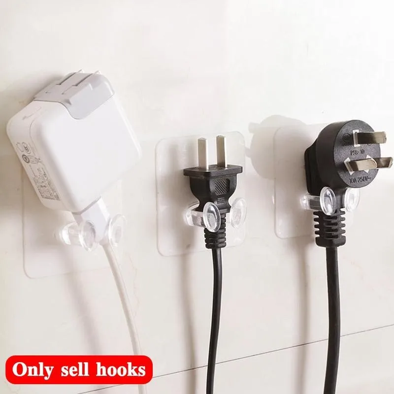 10pcs Usb Cable Power Plug Socket Holder transparent Strong Self