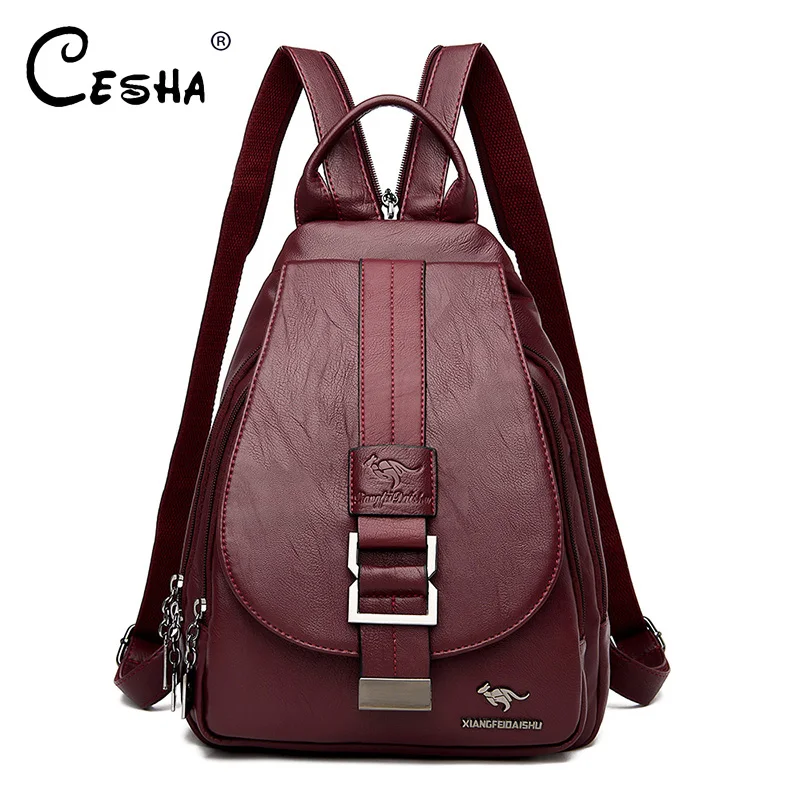 Fashion Upgraded Version Women Backpack Female Durable Leather Shoulder Bag Pretty Style Girls School Bag Travel Backpack