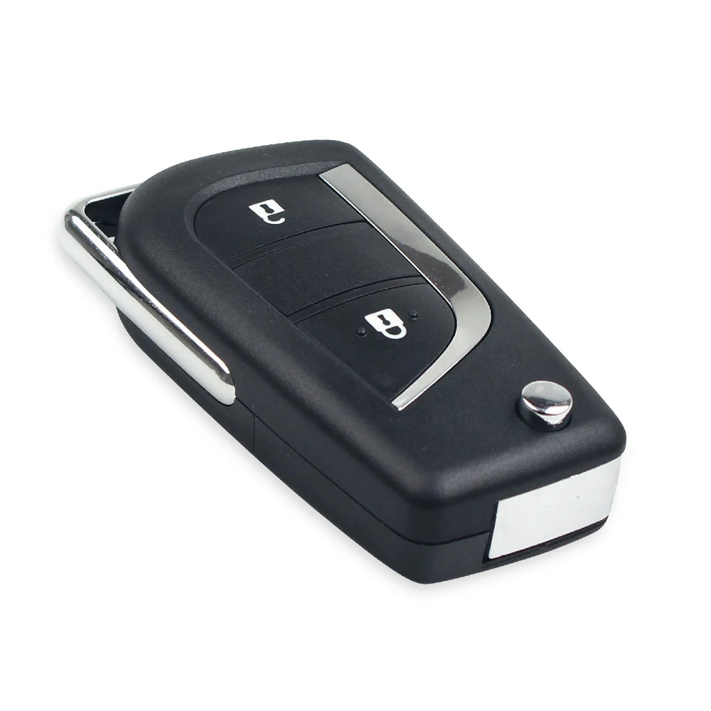 KEYYOU 2 кнопки флип-пульт дистанционного ключа корпус для Toyota Corolla EX VIOS Автомобильный ключ корпус без выреза пустая головка для стержня Замена