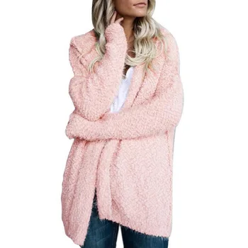 

Women's Vests Autumn Winter Hooded Cardigan Coat Solid Color Loose Warm Sweater Coast Women Long Sleeve Outwear Tops