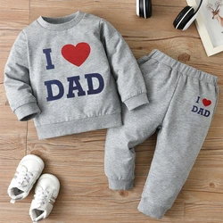 Milamiya – ensemble de vêtements pour bébé gris, 2 pièces, tenue Chic avec lettres imprimées, pour fille et garçon de 0 à 2 ans 