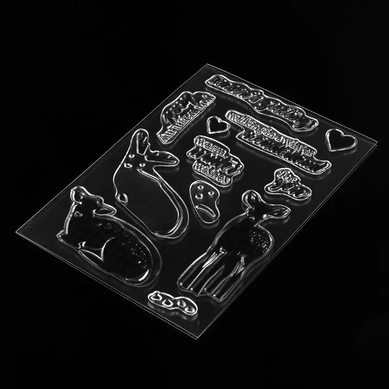 Олень Силиконовые DIY прозрачные штампы Скрапбукинг для фотоальбома бумажные карты художественные ремесла Декор D2TD