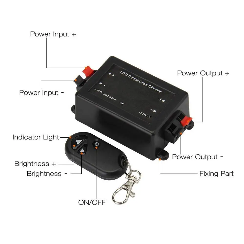 8A/30A светодиодный диммер 3key 11key пульта дистанционного управления DC12V 24V Регулируемый переключатель яркости для одного Цвет 5050 3528 светодиодный полосы света