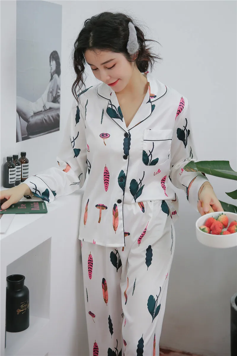 Женский Длинный пижамный комплект для женщин, одежда для сна, милые женские пижамы,, женская модная Милая, Новое поступление, осенняя одежда
