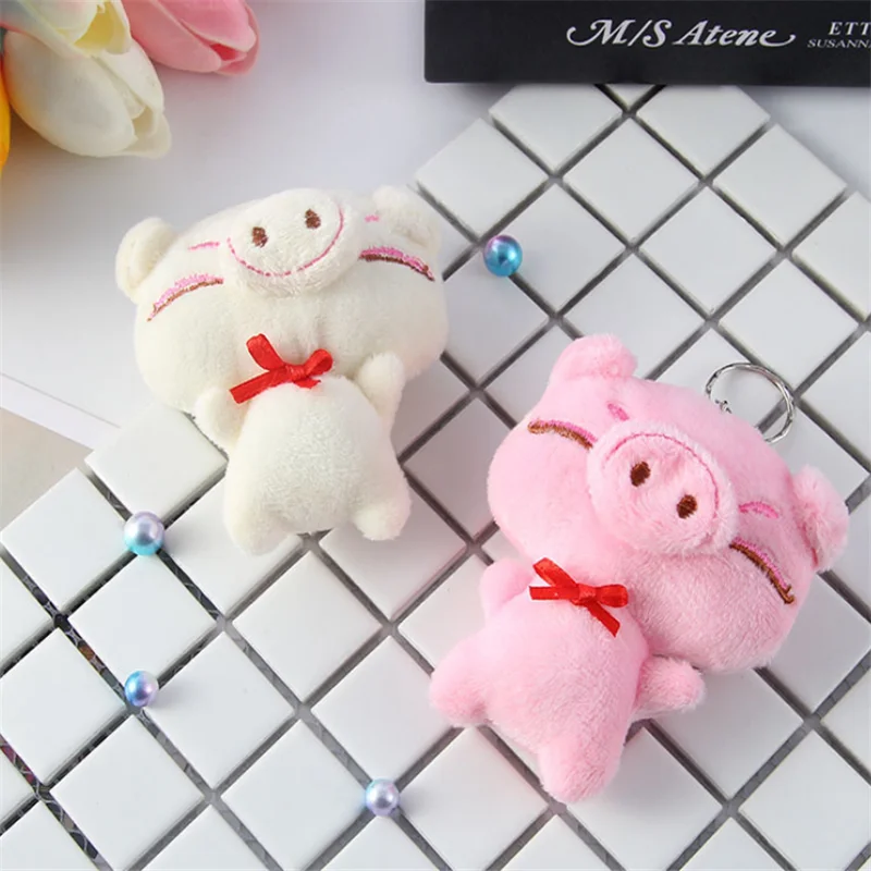 1PCS Mini 8cm Pig Plush Toy PP Cotton Decorative Pendant Pig Gir Boy Holiday Gift Retail 2