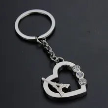 Брелок в форме сердца в виде Эйфелевой башни в стиле Парижа, брелок для ключей высшего класса, модель Mini Eiffel Iron Tower, брелок G-071