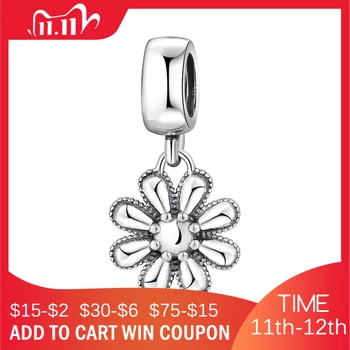 

925 Sterling Silver Charming Vivid Flowers charms for Jewelry Making Fit Original Designer Necklace Bracelet Jewelry Making 2018