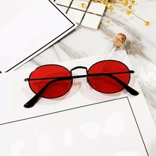 Nuevo Retro clásico redondo de Metal gafas de sol polarizadas de las mujeres de los hombres de lujo Vintage espejos de negro lentes rojas gafas de sol UV400