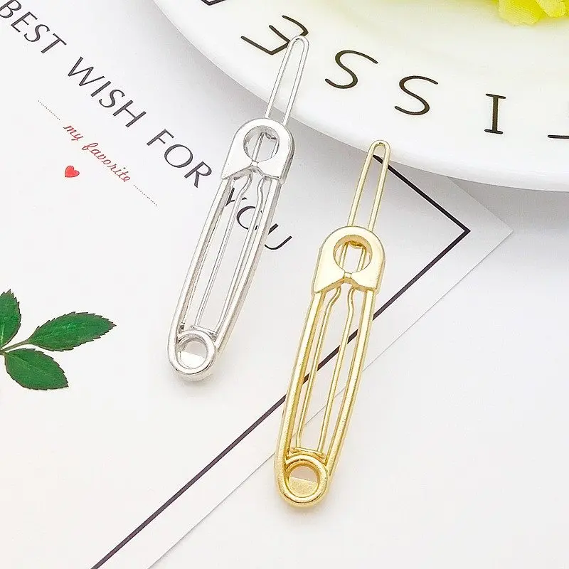 

Hair Women Accessories Barrette Metal Slide Grip Silver Gold Clips Hairpin Girls